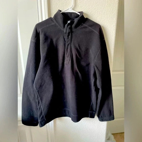 Gap men’s black quarter zip fleece pullover size L - Picture 1 of 3